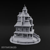 Skull-Gated Spire-Topped Victorian Manor Miniature for Dungeons and Dragons, Pathfinder or other TTRPGs