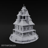Skull-Gated Spire-Topped Victorian Manor Miniature for Dungeons and Dragons, Pathfinder or other TTRPGs