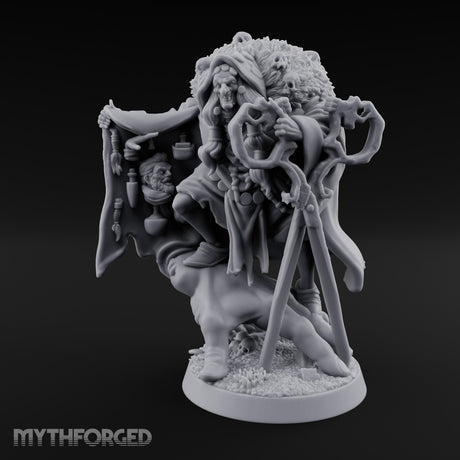 Skull Key Clutching Hag Witch Miniature for Dungeons and Dragons, Pathfinder or other TTRPGs