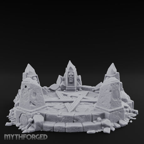 Skull-Marked Shard-Ringed Dark Ritual Summoning Circle Miniature for Dungeons and Dragons, Pathfinder or other TTRPGs