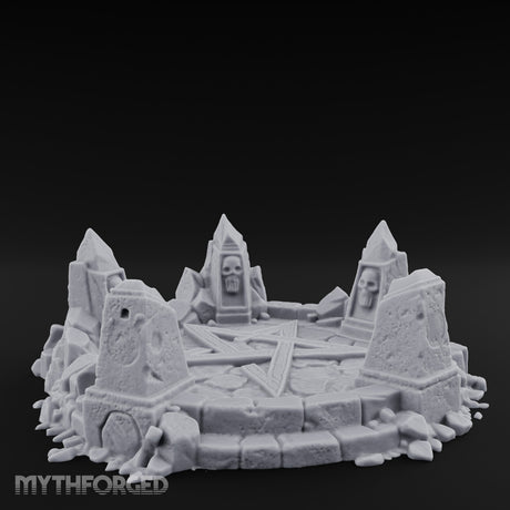 Skull-Marked Shard-Ringed Dark Ritual Summoning Circle Miniature for Dungeons and Dragons, Pathfinder or other TTRPGs