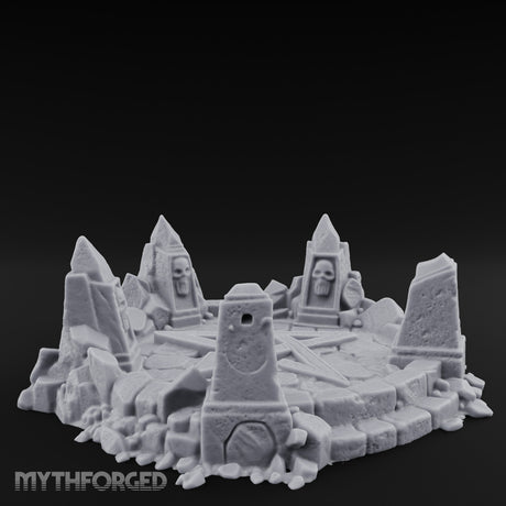 Skull-Marked Shard-Ringed Dark Ritual Summoning Circle Miniature for Dungeons and Dragons, Pathfinder or other TTRPGs