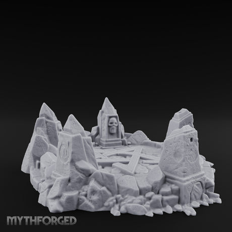 Skull-Marked Shard-Ringed Dark Ritual Summoning Circle Miniature for Dungeons and Dragons, Pathfinder or other TTRPGs