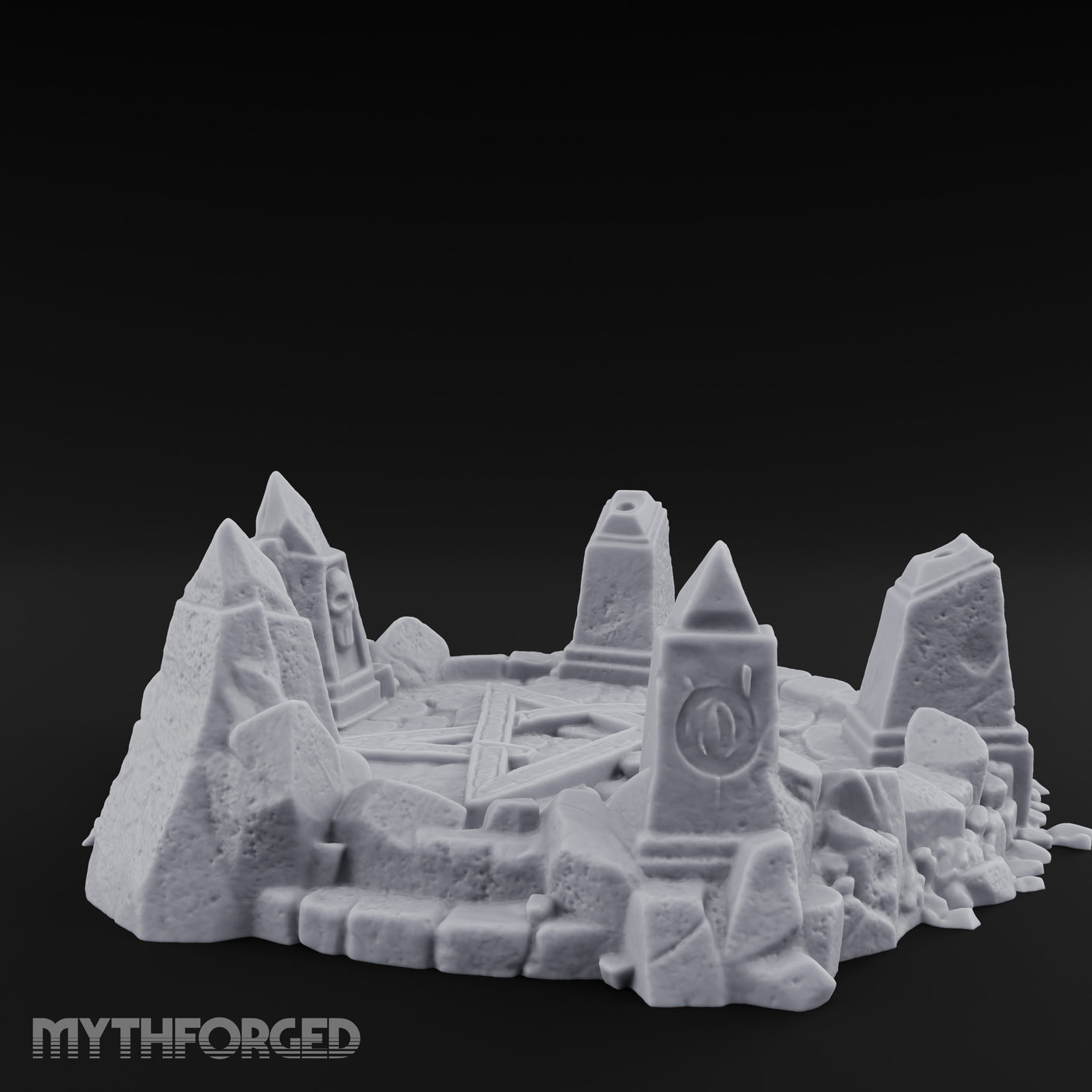Skull-Marked Shard-Ringed Dark Ritual Summoning Circle Miniature for Dungeons and Dragons, Pathfinder or other TTRPGs