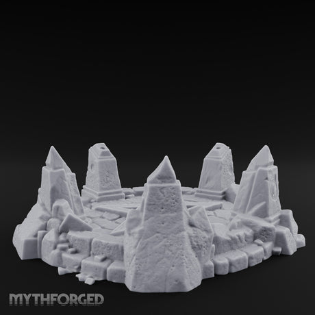 Skull-Marked Shard-Ringed Dark Ritual Summoning Circle Miniature for Dungeons and Dragons, Pathfinder or other TTRPGs