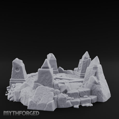Skull-Marked Shard-Ringed Dark Ritual Summoning Circle Miniature for Dungeons and Dragons, Pathfinder or other TTRPGs