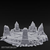 Skull-Marked Shard-Ringed Dark Ritual Summoning Circle Miniature for Dungeons and Dragons, Pathfinder or other TTRPGs