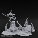 Skull-Masked Spear-Stabbed Tribal Battle Spoils Scene Miniature for Dungeons and Dragons, Pathfinder or other TTRPGs