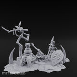 Skull-Masked Spear-Stabbed Tribal Battle Spoils Scene Miniature for Dungeons and Dragons, Pathfinder or other TTRPGs