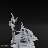 Skull-Masked Spear-Stabbed Tribal Battle Spoils Scene Miniature for Dungeons and Dragons, Pathfinder or other TTRPGs