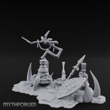 Skull-Masked Spear-Stabbed Tribal Battle Spoils Scene Miniature for Dungeons and Dragons, Pathfinder or other TTRPGs