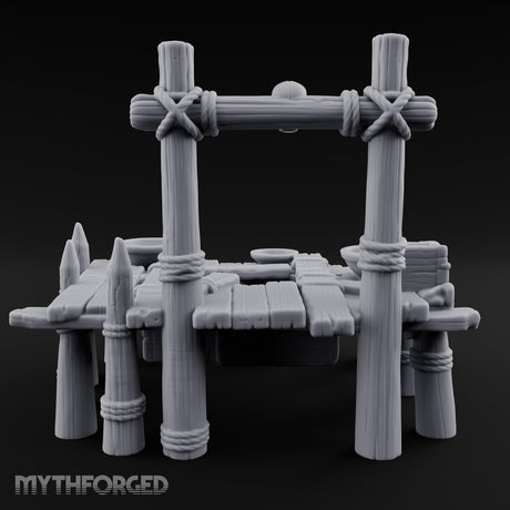 Skull-Mounted Rope-Lashed Tribal Offering Pit Altar Miniature for Dungeons and Dragons, Pathfinder or other TTRPGs