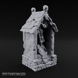 Skull-Pinnacled Candle-Strewn Death Deity Wayside Shrine Miniature for Dungeons and Dragons, Pathfinder or other TTRPGs