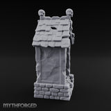 Skull-Pinnacled Candle-Strewn Death Deity Wayside Shrine Miniature for Dungeons and Dragons, Pathfinder or other TTRPGs