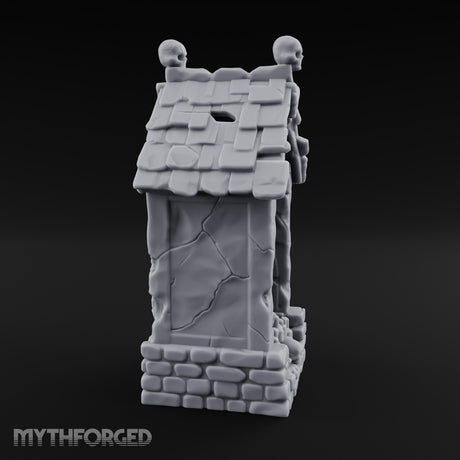 Skull-Pinnacled Candle-Strewn Death Deity Wayside Shrine Miniature for Dungeons and Dragons, Pathfinder or other TTRPGs