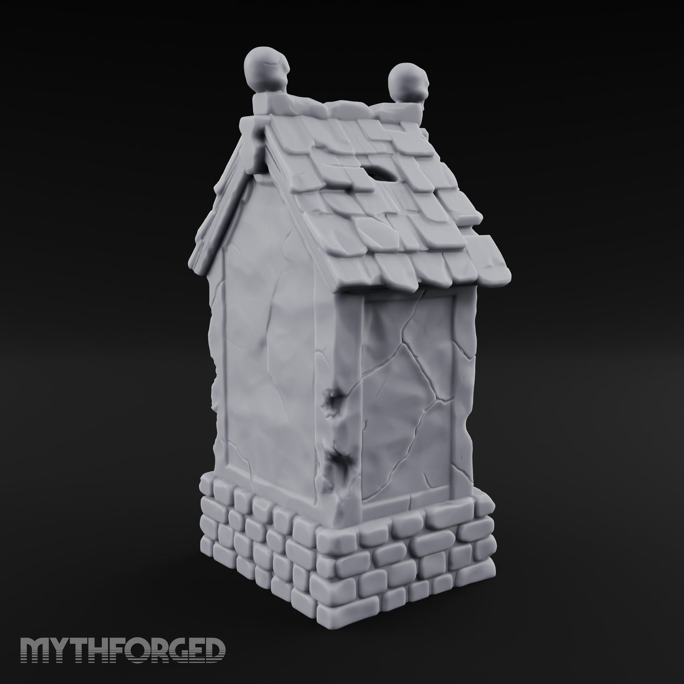 Skull-Pinnacled Candle-Strewn Death Deity Wayside Shrine Miniature for Dungeons and Dragons, Pathfinder or other TTRPGs