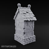 Skull-Pinnacled Candle-Strewn Death Deity Wayside Shrine Miniature for Dungeons and Dragons, Pathfinder or other TTRPGs