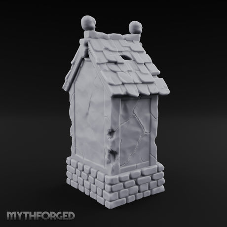 Skull-Pinnacled Candle-Strewn Death Deity Wayside Shrine Miniature for Dungeons and Dragons, Pathfinder or other TTRPGs