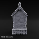 Skull-Pinnacled Candle-Strewn Death Deity Wayside Shrine Miniature for Dungeons and Dragons, Pathfinder or other TTRPGs