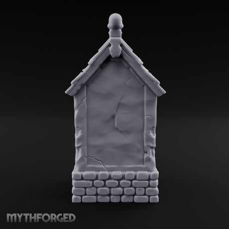 Skull-Pinnacled Candle-Strewn Death Deity Wayside Shrine Miniature for Dungeons and Dragons, Pathfinder or other TTRPGs