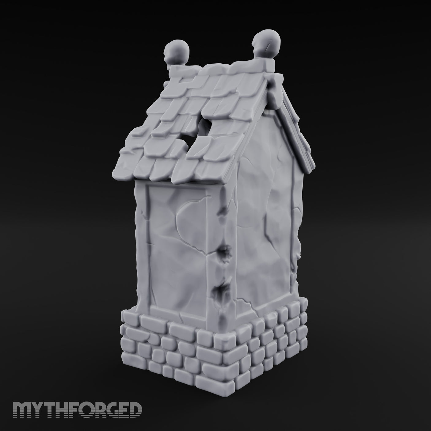 Skull-Pinnacled Candle-Strewn Death Deity Wayside Shrine Miniature for Dungeons and Dragons, Pathfinder or other TTRPGs