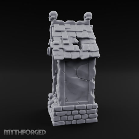 Skull-Pinnacled Candle-Strewn Death Deity Wayside Shrine Miniature for Dungeons and Dragons, Pathfinder or other TTRPGs