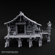 Skull-Posted Fetish-Hung Swamp Witch Hut Miniature for Dungeons and Dragons, Pathfinder or other TTRPGs