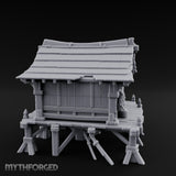 Skull-Posted Fetish-Hung Swamp Witch Hut Miniature for Dungeons and Dragons, Pathfinder or other TTRPGs