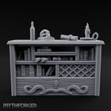 Skull-Rested Scroll-Cluttered Pirate Scholar's Bookcase