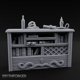 Skull-Rested Scroll-Cluttered Pirate Scholar's Bookcase gallery 1
