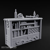 Skull-Rested Scroll-Cluttered Pirate Scholar's Bookcase gallery 2