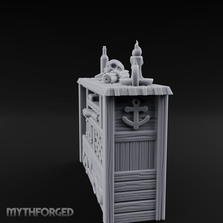 Skull-Rested Scroll-Cluttered Pirate Scholar's Bookcase Miniature for Dungeons and Dragons, Pathfinder or other TTRPGs