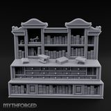 Skull-Shelved Drawer-Banked Scholar's Grand Library Cabinet Miniature for Dungeons and Dragons, Pathfinder or other TTRPGs