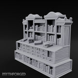 Skull-Shelved Drawer-Banked Scholar's Grand Library Cabinet Miniature for Dungeons and Dragons, Pathfinder or other TTRPGs