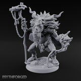 Skull Staff Raising Pig Orc Shaman Miniature for Dungeons and Dragons, Pathfinder or other TTRPGs