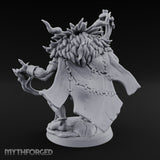Skull Staff Raising Pig Orc Shaman Miniature for Dungeons and Dragons, Pathfinder or other TTRPGs