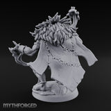 Skull Staff Raising Pig Orc Shaman Miniature for Dungeons and Dragons, Pathfinder or other TTRPGs