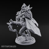 Skull Staff Raising Pig Orc Shaman Miniature for Dungeons and Dragons, Pathfinder or other TTRPGs