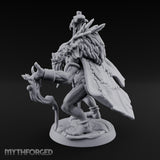 Skull Staff Raising Pig Orc Shaman Miniature for Dungeons and Dragons, Pathfinder or other TTRPGs