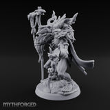 Skull Staff Raising Pig Orc Shaman Miniature for Dungeons and Dragons, Pathfinder or other TTRPGs