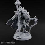 Skull Staff Raising Pig Orc Shaman Miniature for Dungeons and Dragons, Pathfinder or other TTRPGs