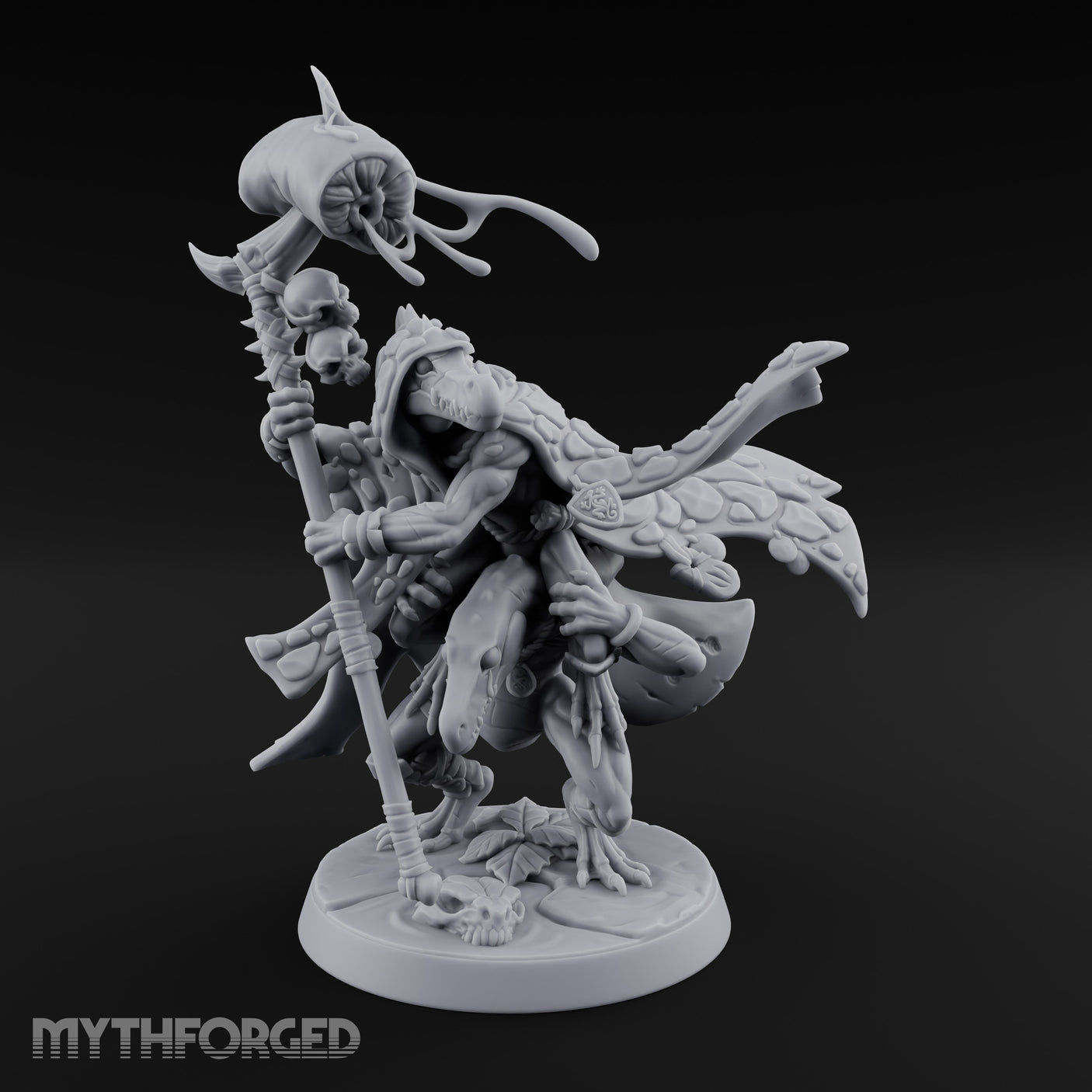 Skull Staff Wielding Lizardfolk Shaman