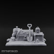 Skull-Strewn Shovel-Propped Locked Chest Hoard Scene Miniature for Dungeons and Dragons, Pathfinder or other TTRPGs