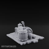 Skull-Strewn Shovel-Propped Locked Chest Hoard Scene Miniature for Dungeons and Dragons, Pathfinder or other TTRPGs