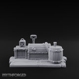 Skull-Strewn Shovel-Propped Locked Chest Hoard Scene Miniature for Dungeons and Dragons, Pathfinder or other TTRPGs