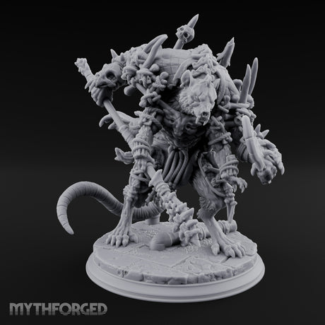 Skull Studded Lurching Rat King Miniature for Dungeons and Dragons, Pathfinder or other TTRPGs
