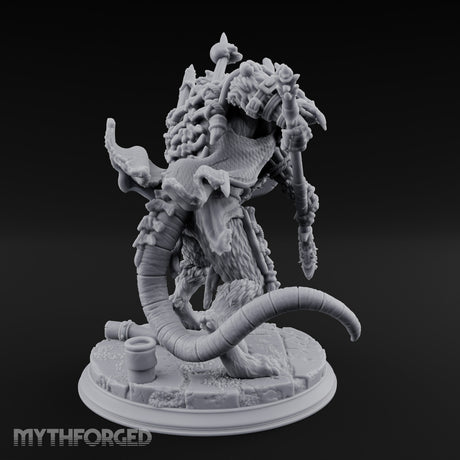 Skull Studded Lurching Rat King Miniature for Dungeons and Dragons, Pathfinder or other TTRPGs