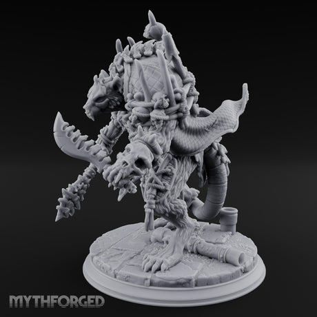 Skull Studded Lurching Rat King Miniature for Dungeons and Dragons, Pathfinder or other TTRPGs