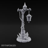 Skull-Topped Chain-Wrapped Necromantic Street Lamp Post Miniature for Dungeons and Dragons, Pathfinder or other TTRPGs