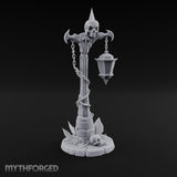 Skull-Topped Chain-Wrapped Necromantic Street Lamp Post Miniature for Dungeons and Dragons, Pathfinder or other TTRPGs